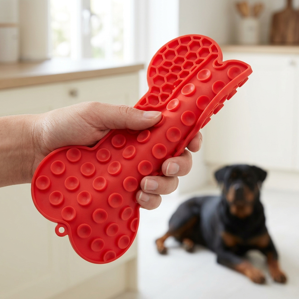 Lick mat underside suction cup concept