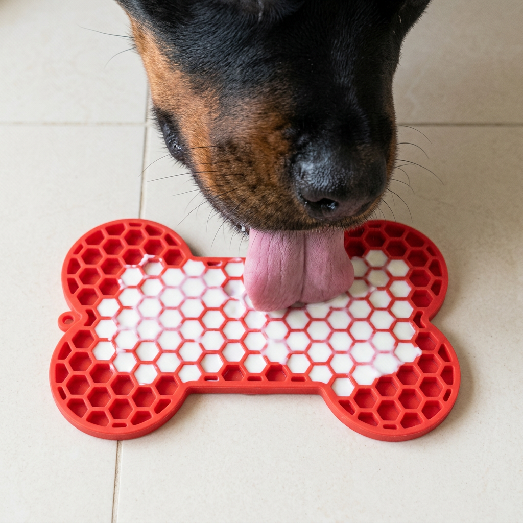 Overhead yogurt-licking composition