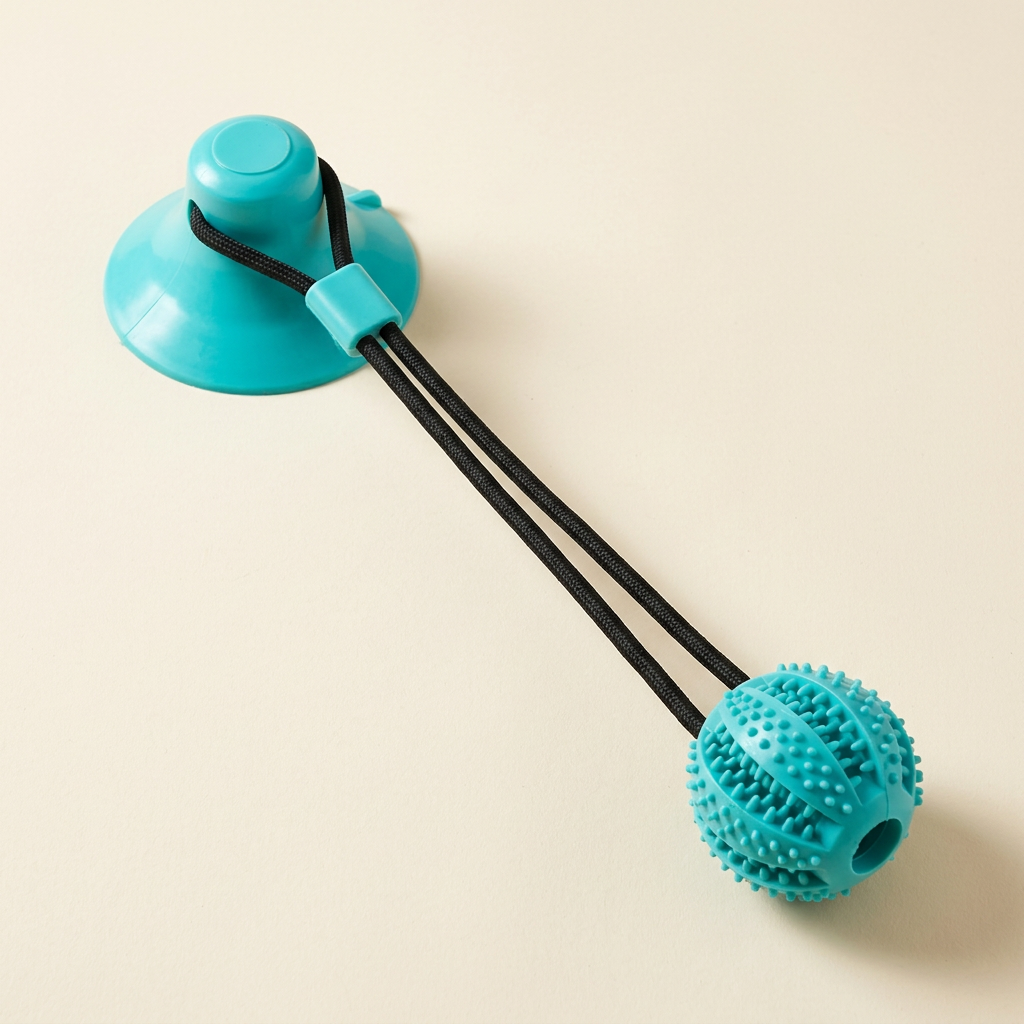 Single-ball turquoise tug toy product concept